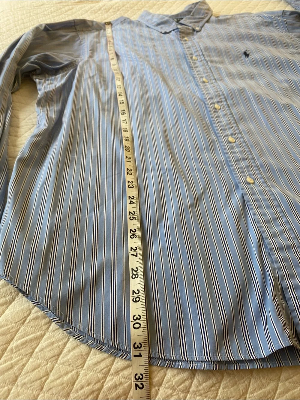 Polo by Ralph Lauren Pony Blue Striped Button-Down Long Sleeve Shirt Oxford XXL